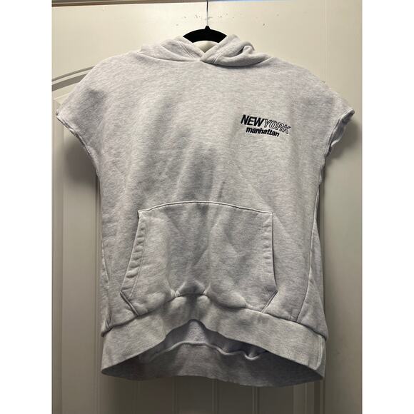 Zara‎ Women’s New York Manhattan Sleeveless Comfort Pullover Hoodie Size S Gray - Picture 1 of 4